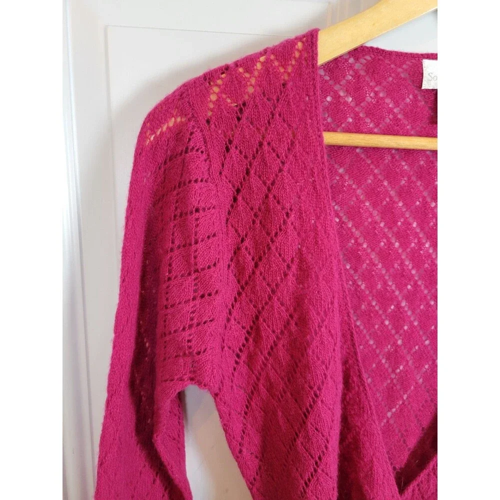 Soft Surroundings Wool & Silk Blend Wrap Cardigan Sweater Size S